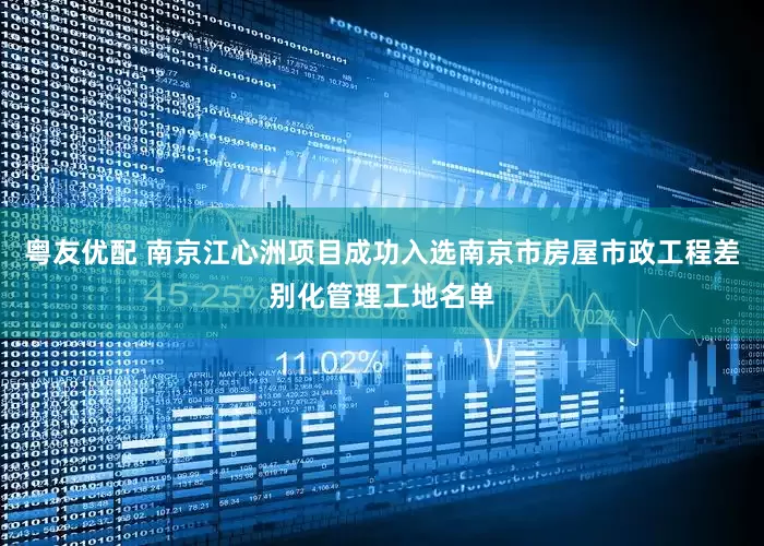 粤友优配 南京江心洲项目成功入选南京市房屋市政工程差别化管理工地名单