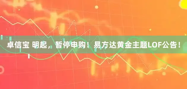 卓信宝 明起，暂停申购！易方达黄金主题LOF公告！