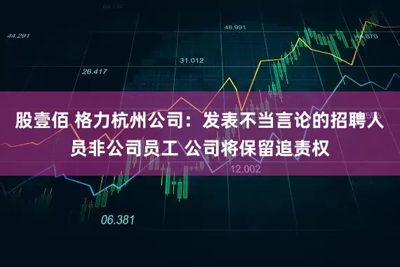股壹佰 格力杭州公司：发表不当言论的招聘人员非公司员工 公司将保留追责权